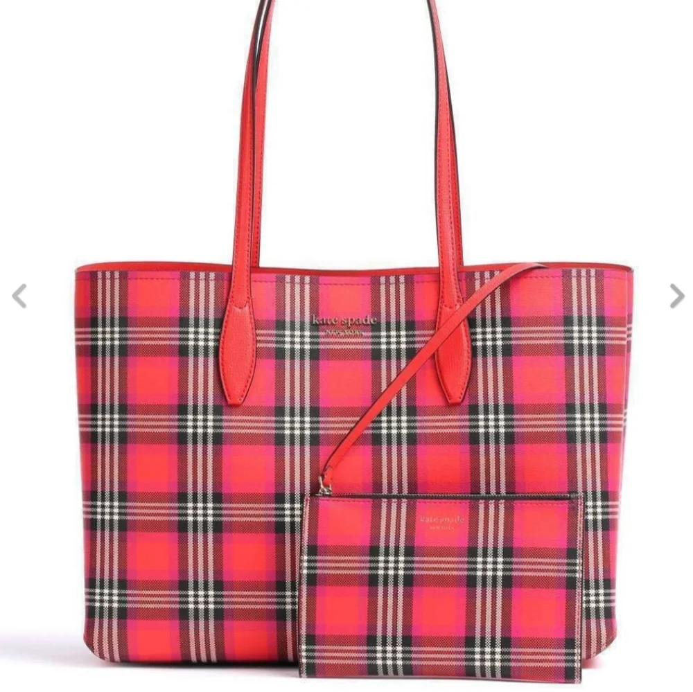 🥳🎈HOST PICK!🎈🥳  🍓 KATE SPADE All Day Foliage Plaid Tote 🍓